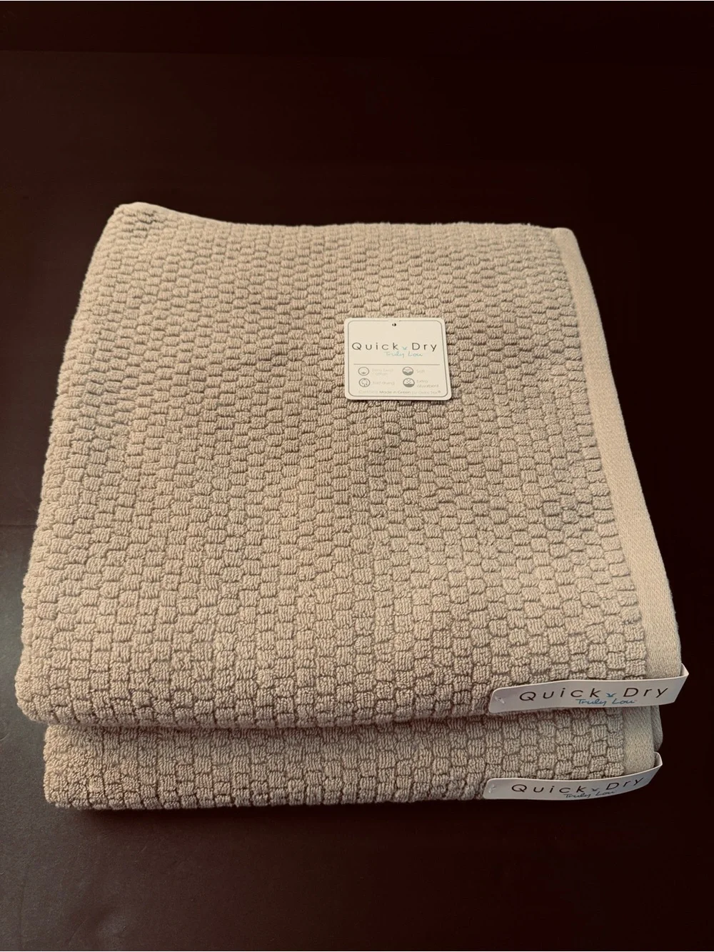 2pc TRULY LOU Quick Dry Zero Twist Cotton Bath Towel Set - Dove21